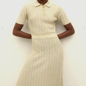 Mango Metallic Knit Dress